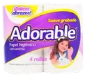 Papel sanitario Adorable 4 pz